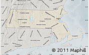 Shaded Relief Map of Massachusetts, semi-desaturated