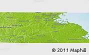 Physical Panoramic Map of Norfolk County