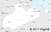 Silver Style Simple Map of Norfolk County