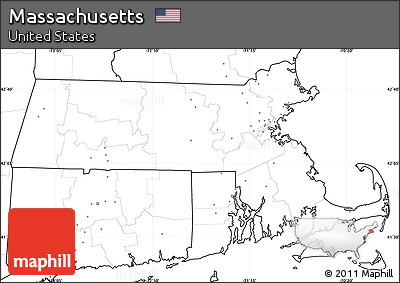 Blank Simple Map of Massachusetts, no labels