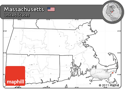 Blank Simple Map of Massachusetts, no labels