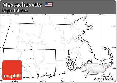 Blank Simple Map of Massachusetts, no labels