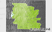 Physical 3D Map of Worcester County, darken, desaturated