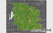 Satellite 3D Map of Worcester County, desaturated