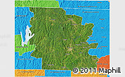Satellite 3D Map of Worcester County, political outside