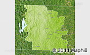 Physical Map of Worcester County, satellite outside