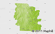 Physical Map of Worcester County, single color outside