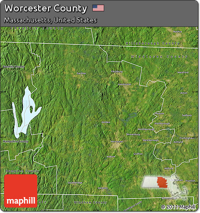 Satellite Map of Worcester County