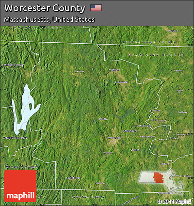 Satellite Map of Worcester County