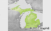 Physical 3D Map of Michigan, desaturated
