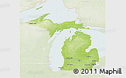 Physical 3D Map of Michigan, lighten