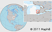 Gray Location Map of ZIP code 48006, highlighted county, highlighted state