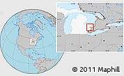 Gray Location Map of ZIP code 48006, highlighted state
