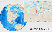 Shaded Relief Location Map of ZIP code 48006