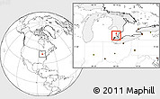 Blank Location Map of ZIP code 48047