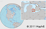 Gray Location Map of ZIP code 48047
