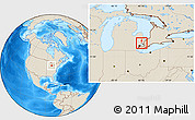 Shaded Relief Location Map of ZIP code 48047