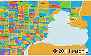 Political 3D Map of ZIP code 48081