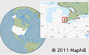 Savanna Style Location Map of ZIP code 48082, highlighted country, highlighted county, hill shading