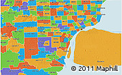 Political 3D Map of ZIP code 48101