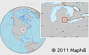 Gray Location Map of ZIP code 48118