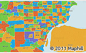 Political 3D Map of ZIP code 48126