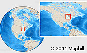 Shaded Relief Location Map of ZIP code 48126, highlighted county, highlighted state, within the entire country