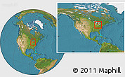 Satellite Location Map of ZIP code 48166, within the entire country