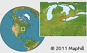 Satellite Location Map of ZIP code 48166