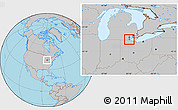 Gray Location Map of ZIP code 48182