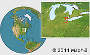 Satellite Location Map of ZIP code 48182