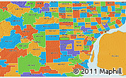 Political 3D Map of ZIP code 48184