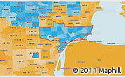 Political Shades 3D Map of ZIP codes starting with 482