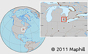 Gray Location Map of ZIP code 48207
