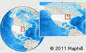 Shaded Relief Location Map of ZIP code 48207, highlighted country, highlighted county, within the entire country
