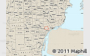 Shaded Relief Map of ZIP code 48210