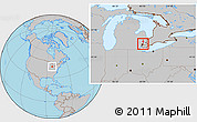 Gray Location Map of ZIP code 48225