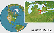 Satellite Location Map of ZIP code 48225