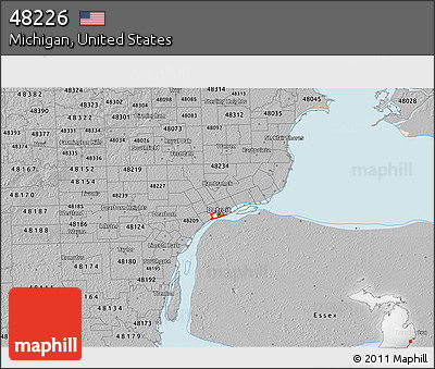 Gray 3D Map of ZIP Code 48226