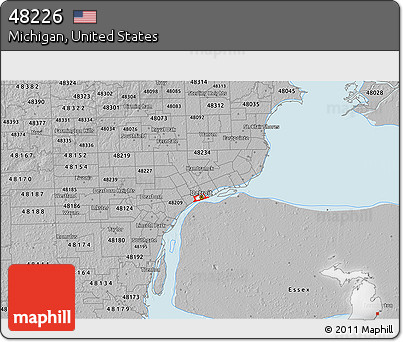 Gray 3D Map of ZIP Code 48226