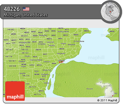 Physical 3D Map of ZIP Code 48226