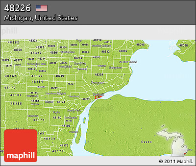 Physical 3D Map of ZIP Code 48226