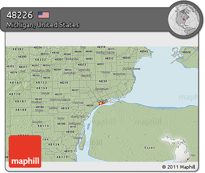 Savanna Style 3D Map of ZIP Code 48226