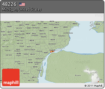 Savanna Style 3D Map of ZIP Code 48226