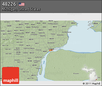 Savanna Style 3D Map of ZIP Code 48226