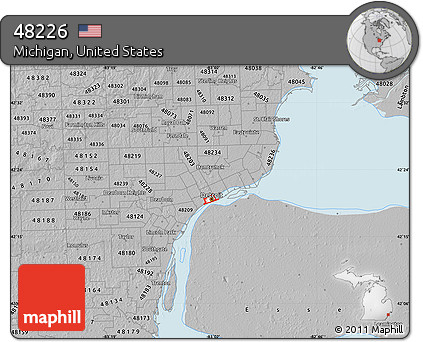 Gray Map of ZIP Code 48226