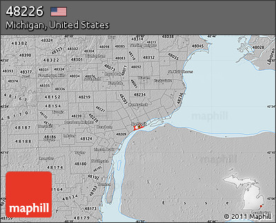 Gray Map of ZIP Code 48226