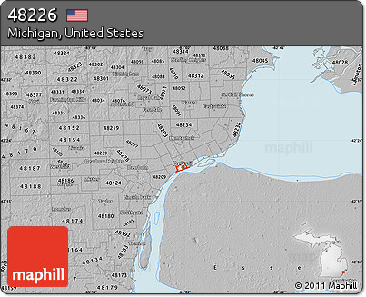 Gray Map of ZIP Code 48226