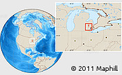 Shaded Relief Location Map of ZIP code 48390