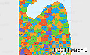 Political Simple Map of ZIP codes starting with 484